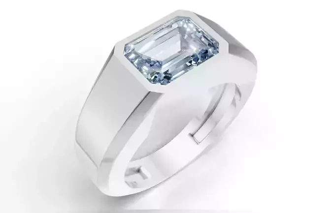Men Emerald Cut Gemstone Ring