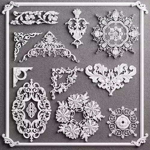 Baroque Engraving Ornament Collection Vol-4 - 3ds Max  Corona
