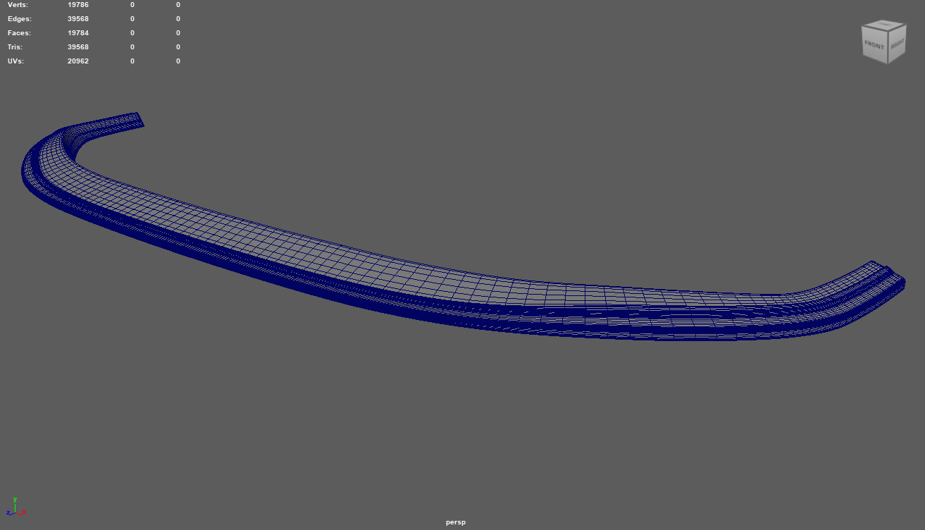 Front Bumper Lip Car 04 Low-poly 3D model_8