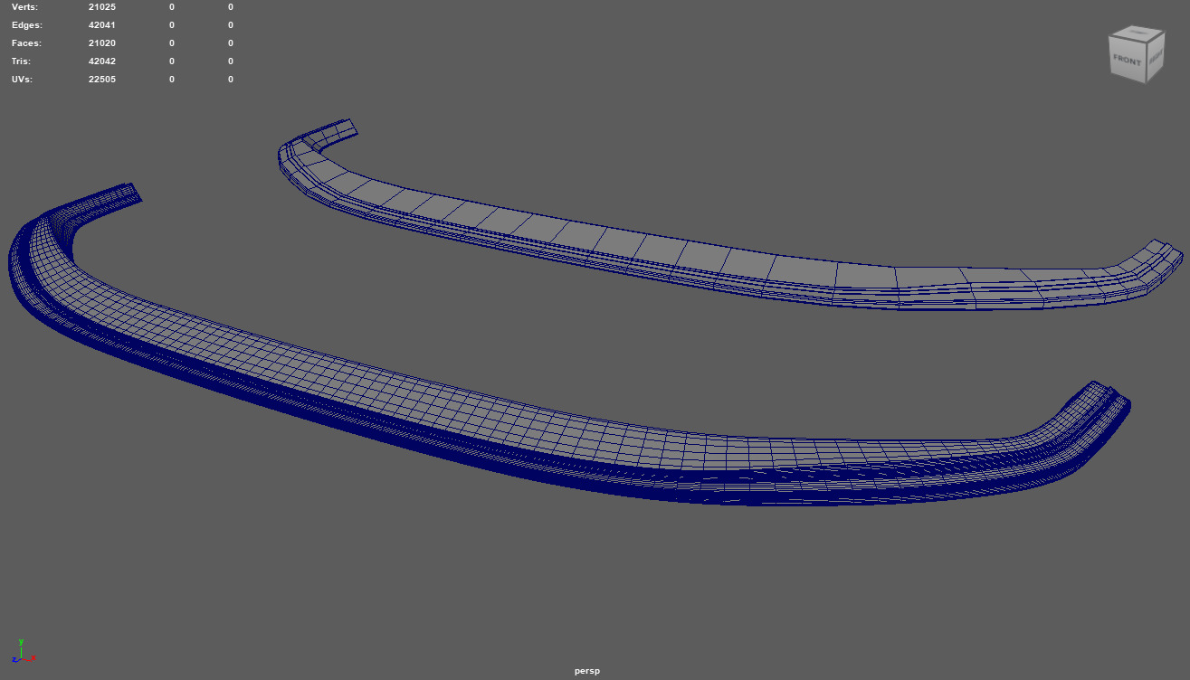 Front Bumper Lip Car 04 Low-poly 3D model_6