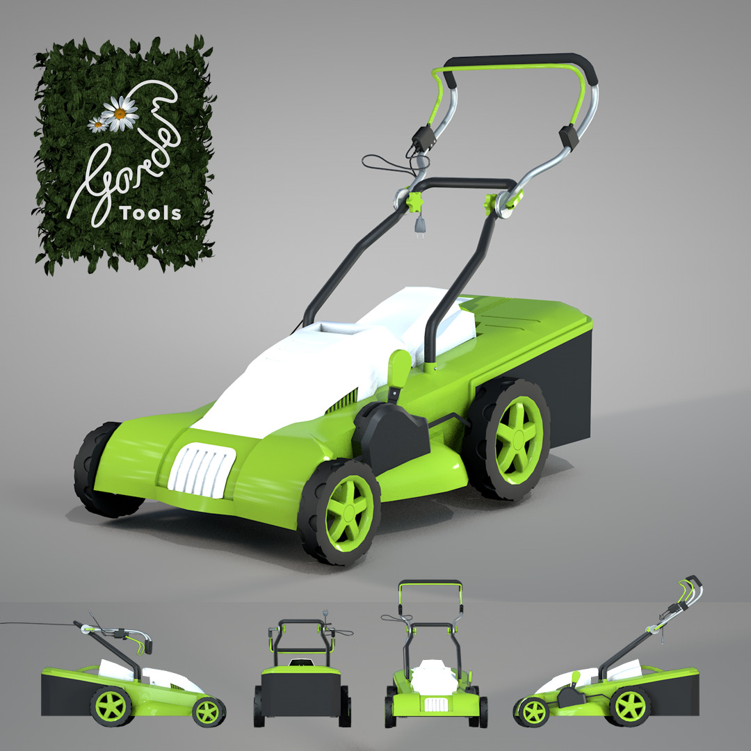 Garden Lawn Mower 3D model_17