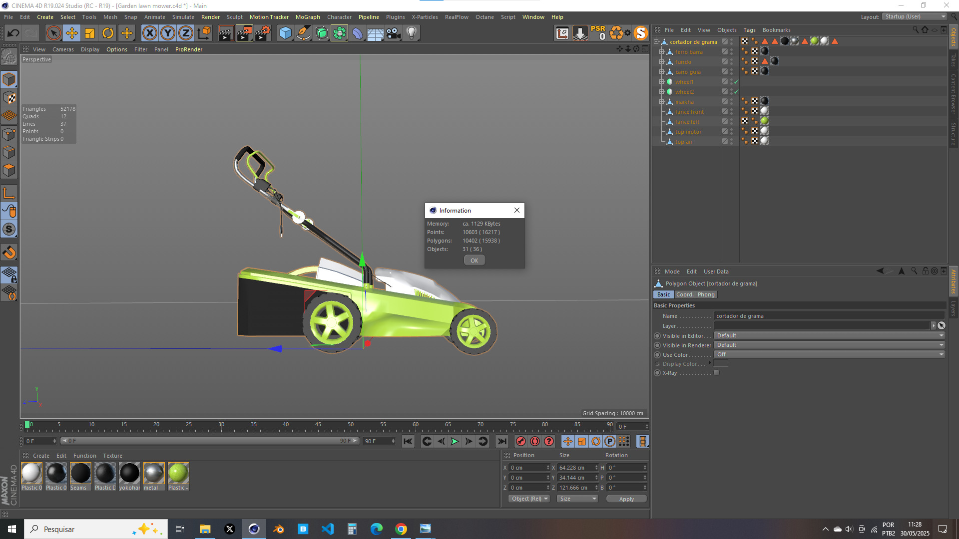 Garden Lawn Mower 3D model_19
