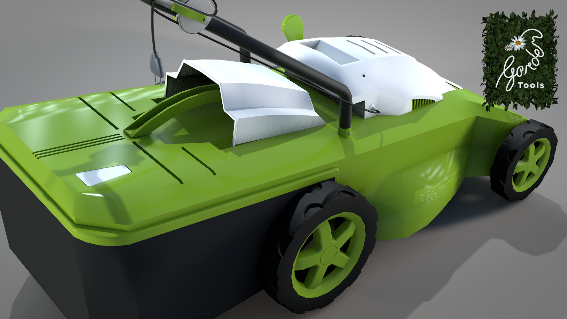 Garden Lawn Mower 3D model_2