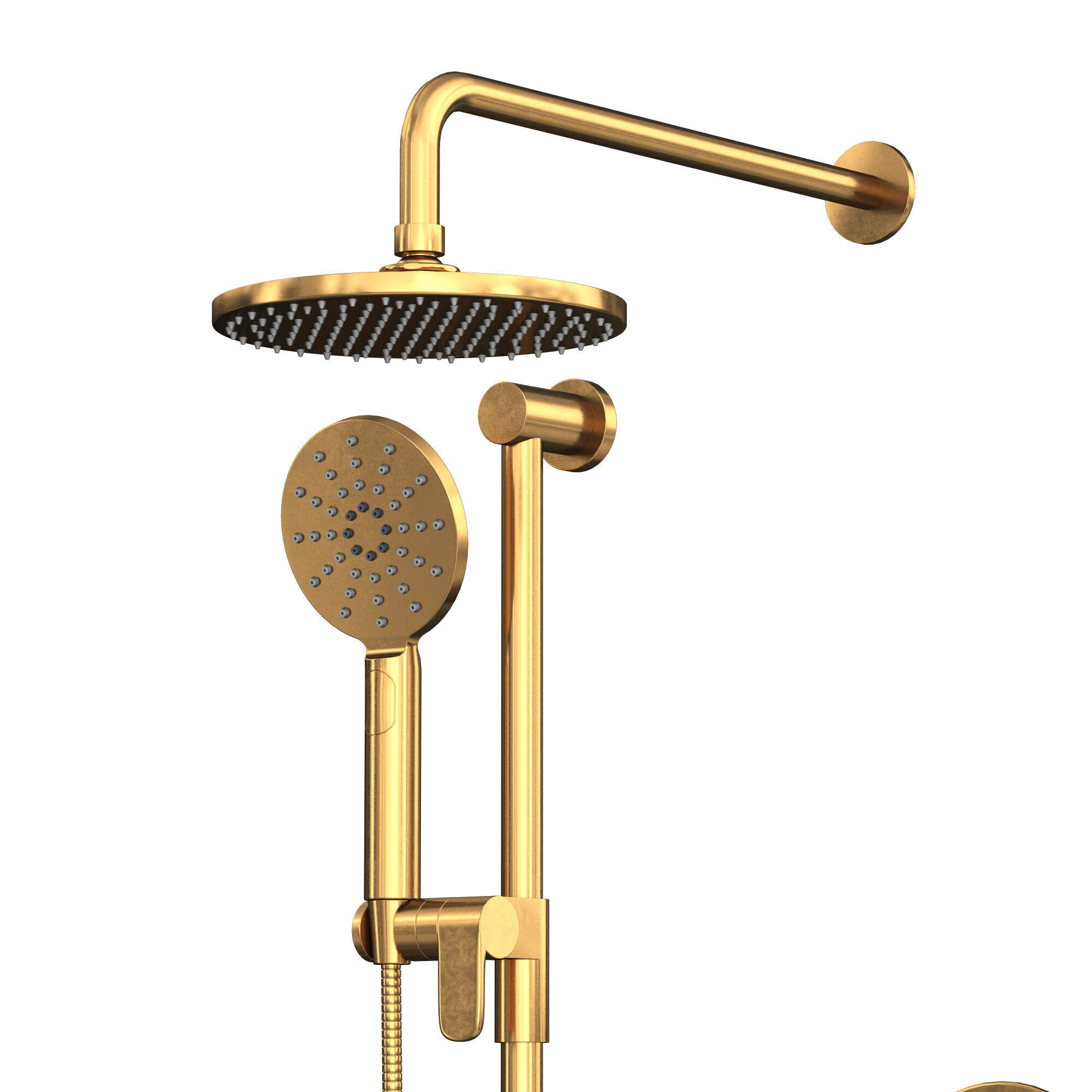 Nibi Shower Trim Kit 323 Brushed Gold 3D model_5