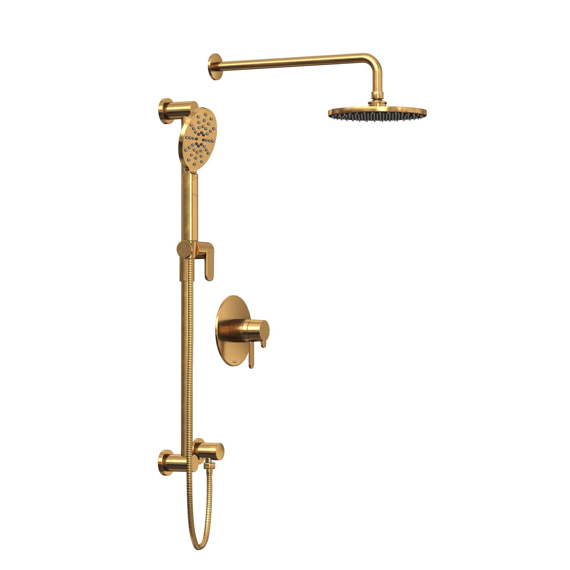 Nibi Shower Trim Kit 323 Brushed Gold 3D model_3