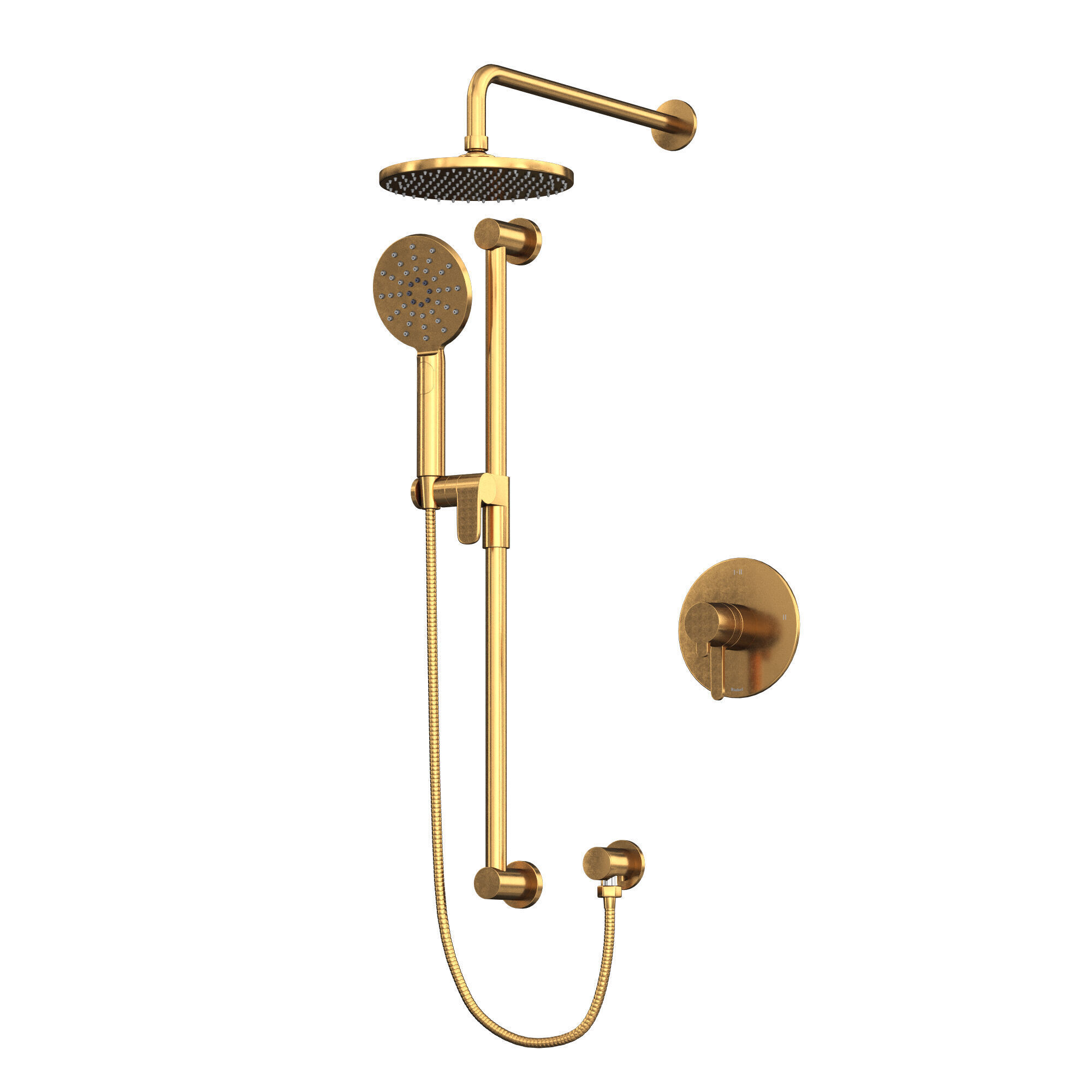 Nibi Shower Trim Kit 323 Brushed Gold 3D model_1