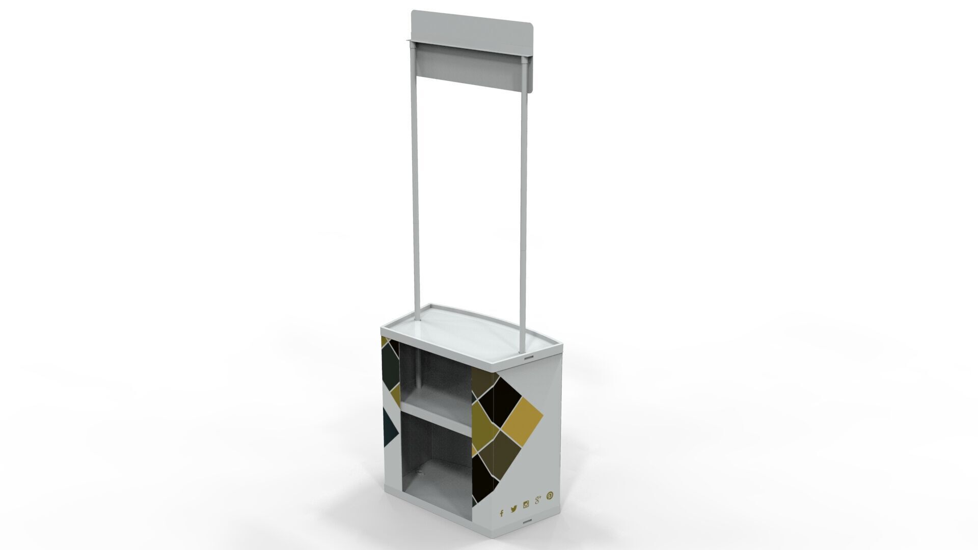 Promotional Counter Stand 3D model_4