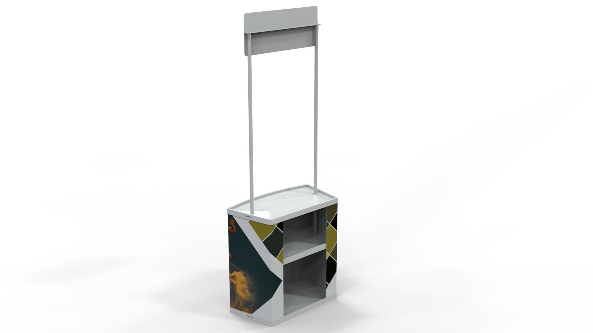 Promotional Counter Stand 3D model_3