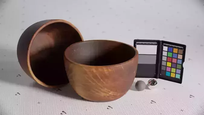 High-Res Photogrammetry 3D Wooden Bowl
