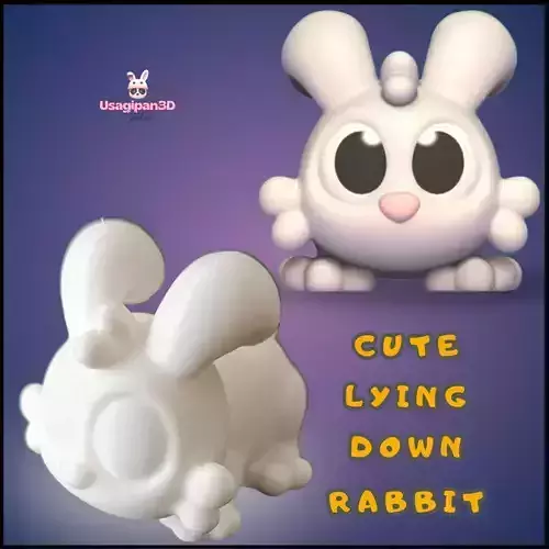Cute Lying Down Rabbit