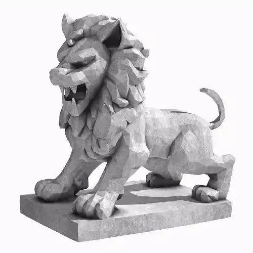 Guardian Lion Low Poly 2