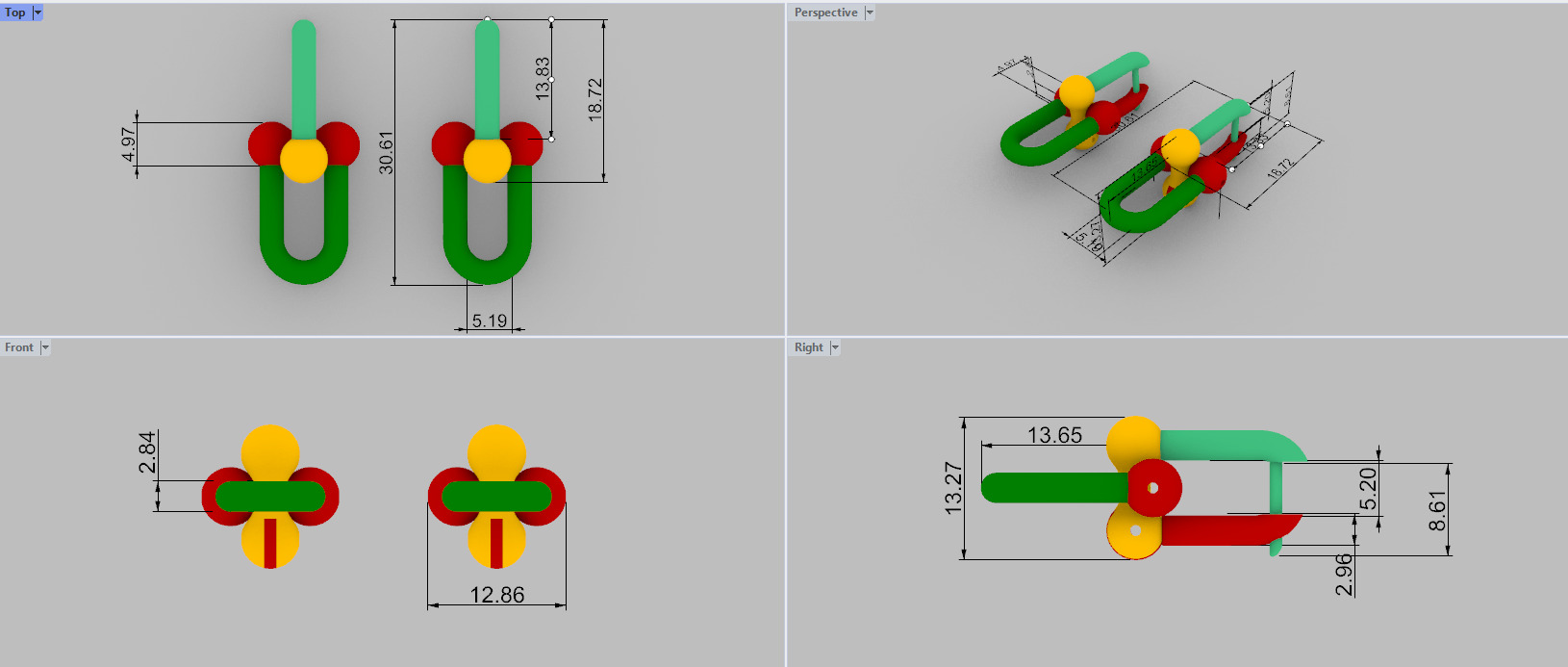 Earrings Tiffany 3D print model C89 3D print model_32