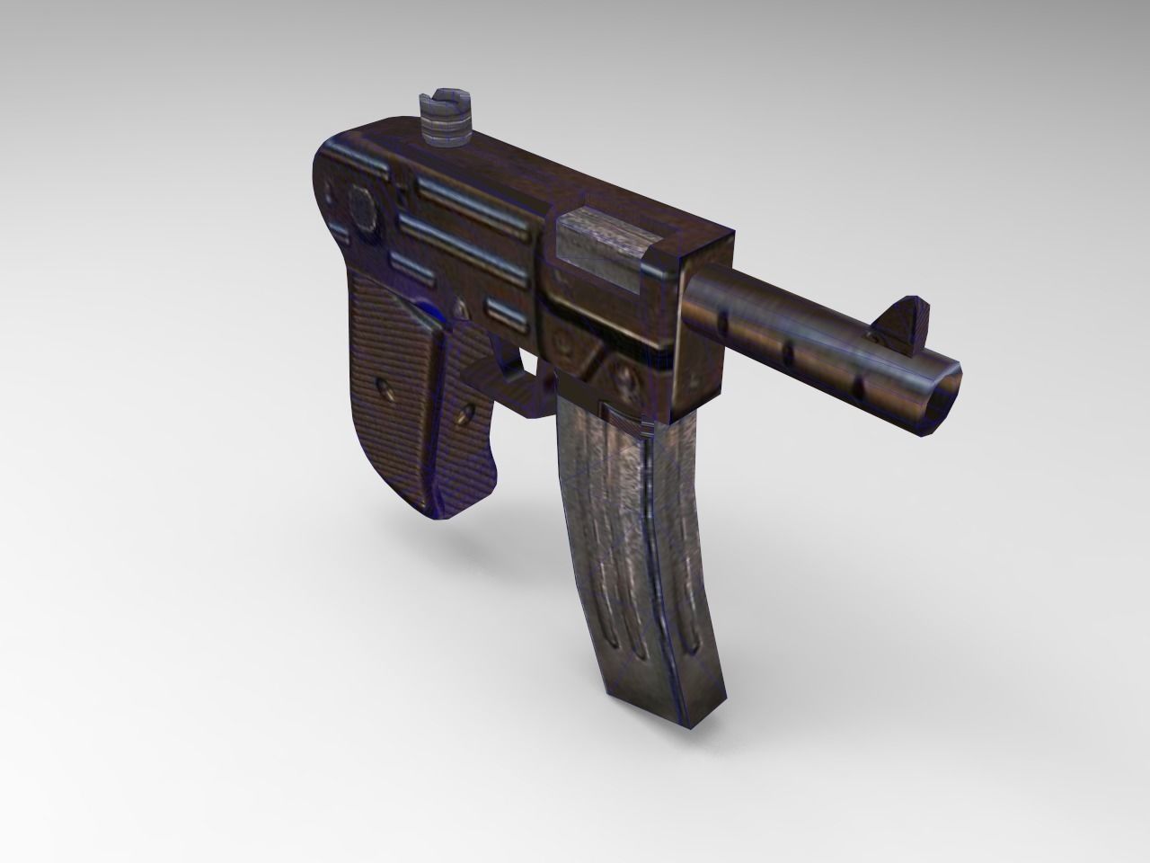 Old Guns Set Low-poly 3D model_10