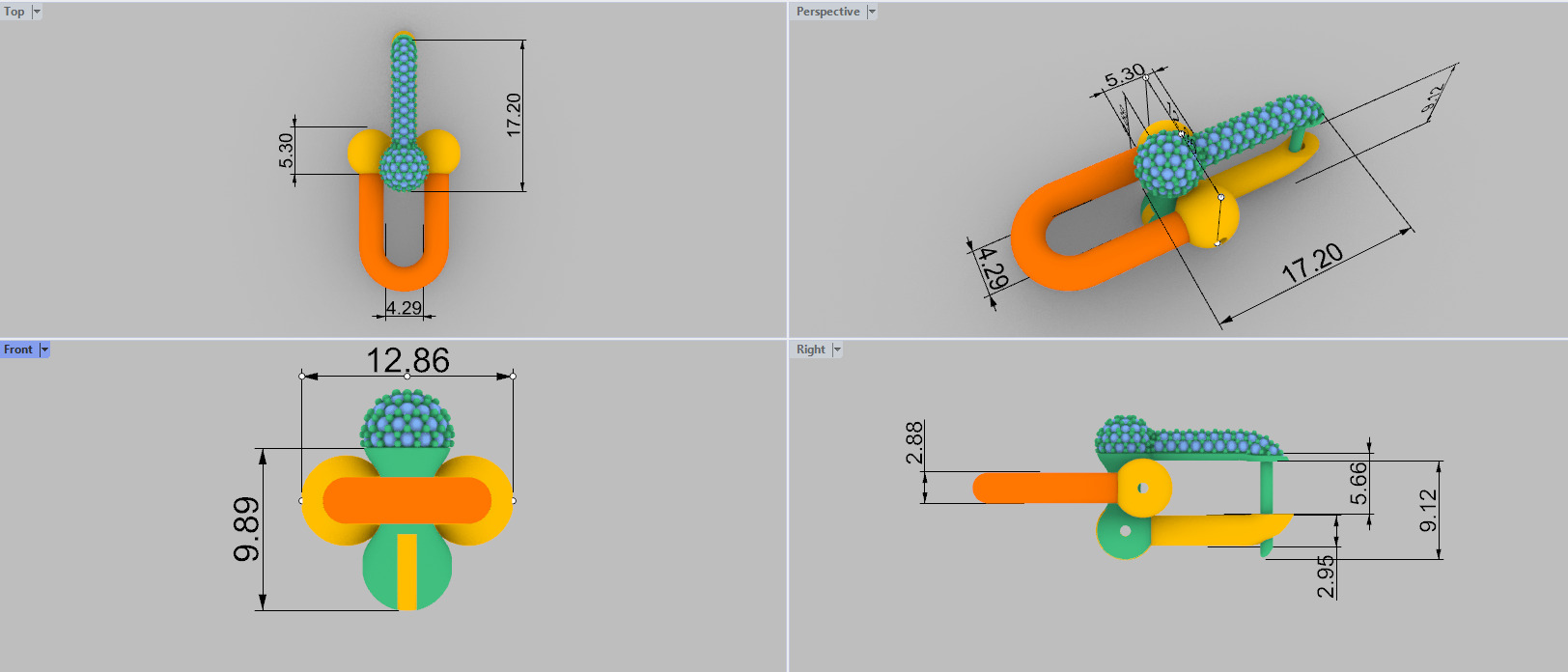 Earrings Tiffany 3D print model C90 3D print model_32