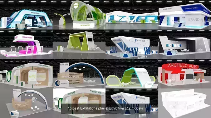 10 best Exhibitions plus 2 Exhibition 3D Model Collection