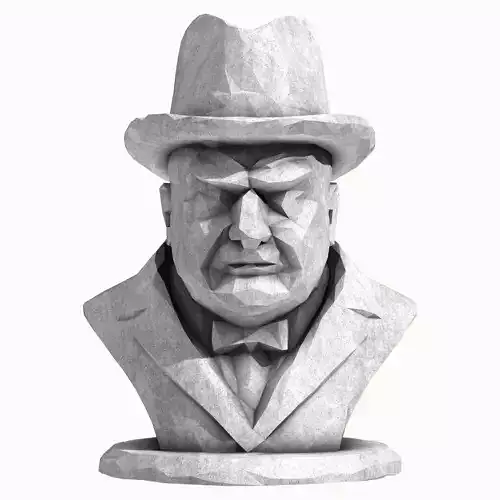 Winston Churchill Bust Low Poly