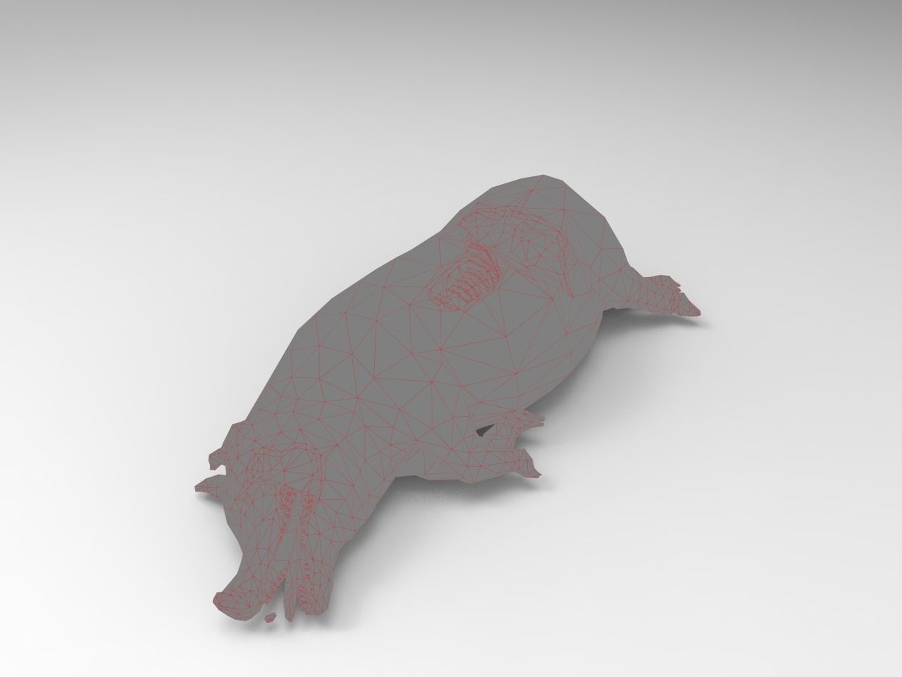 Pig Cadaver Low-poly 3D model_8