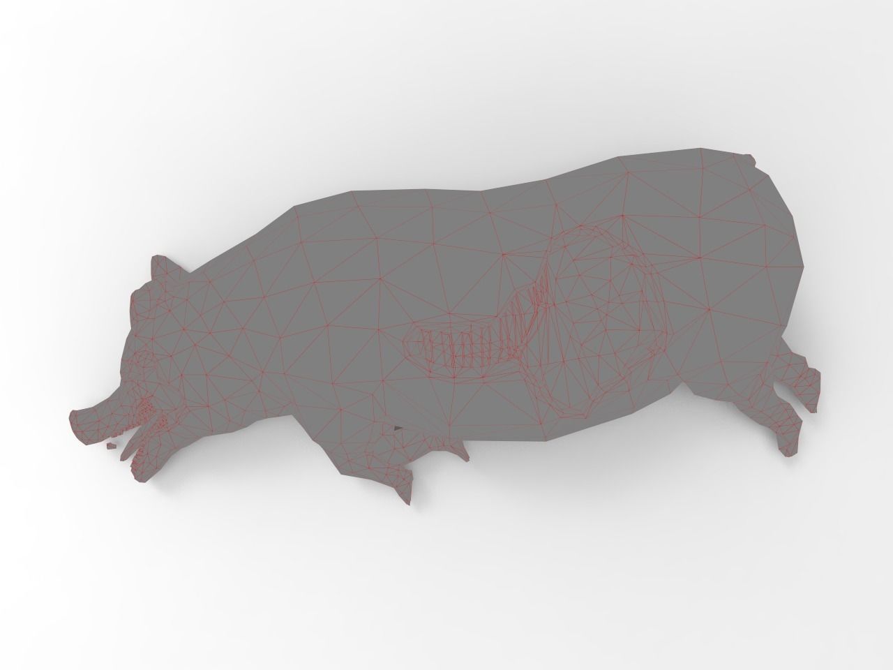 Pig Cadaver Low-poly 3D model_6