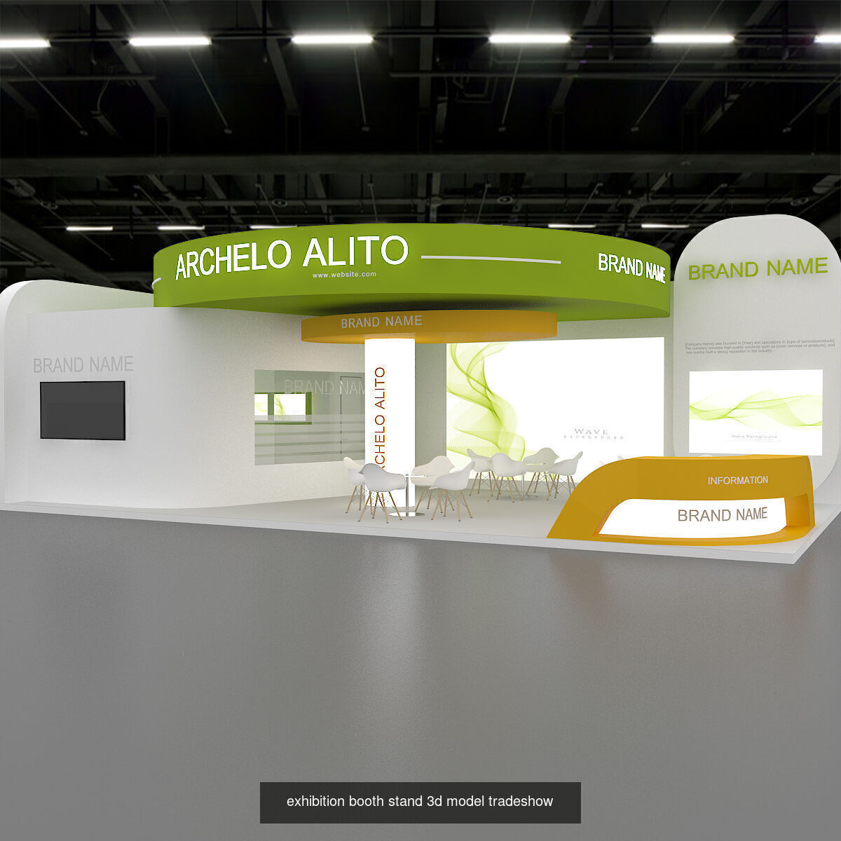 12 curve Exhibition booth 3D 3D Model Collection_12