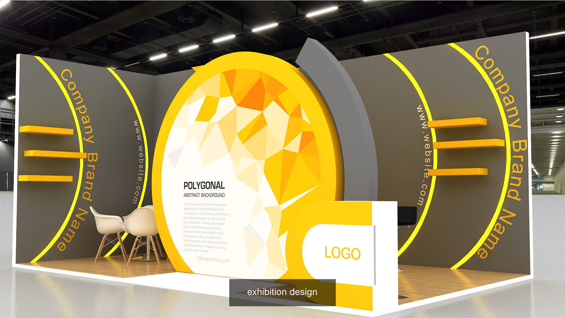 12 curve Exhibition booth 3D 3D Model Collection_4