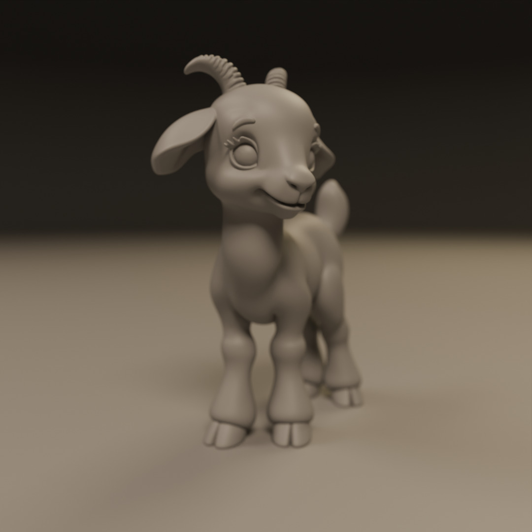 baby goat 3D print model_4