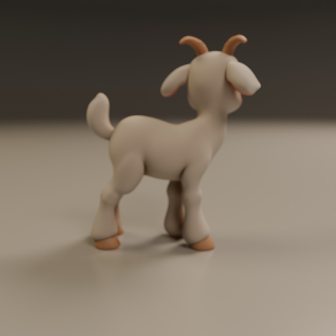 baby goat 3D print model_12
