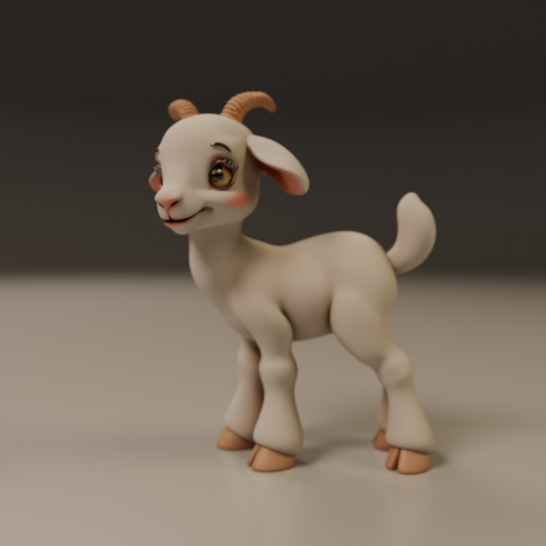 baby goat 3D print model_18