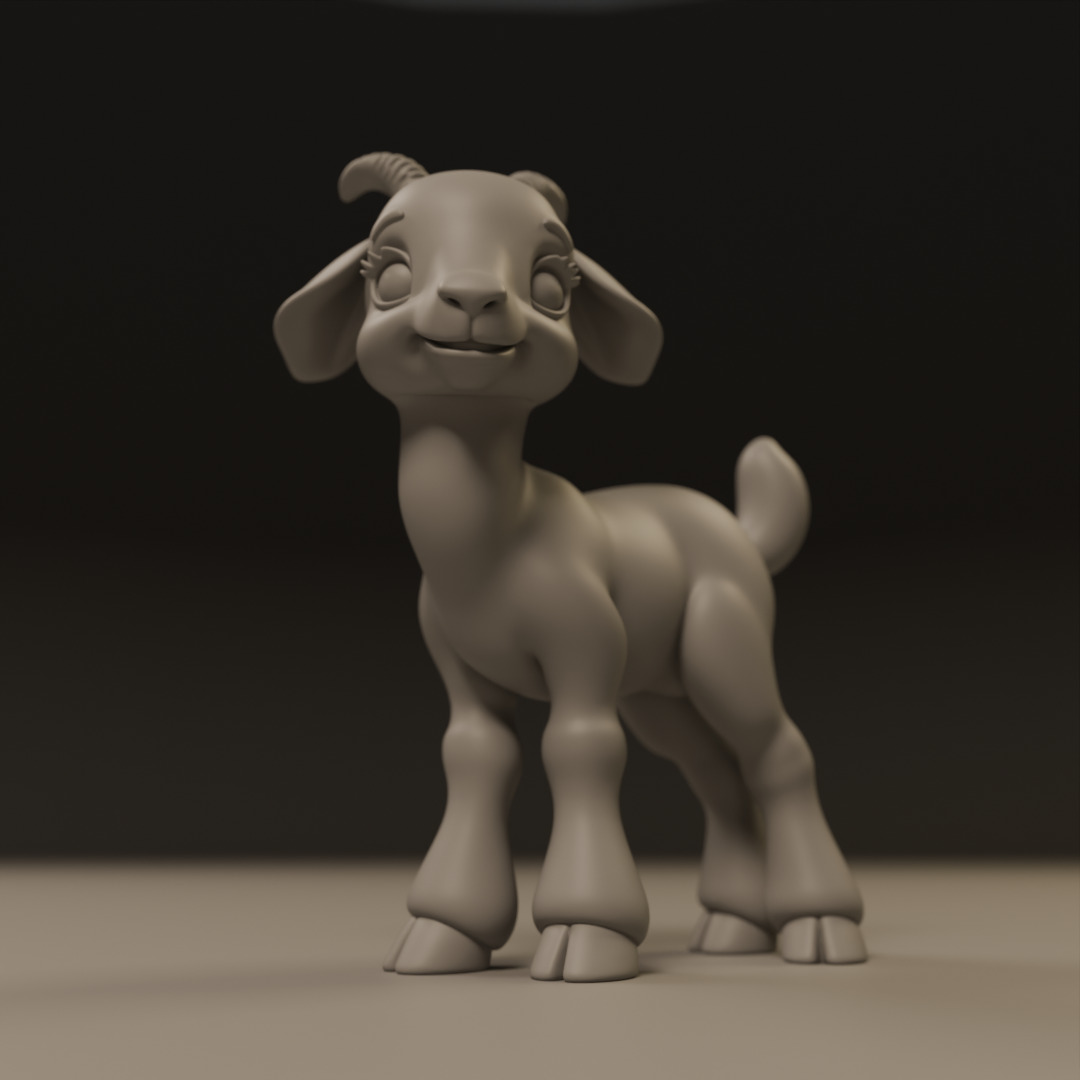 baby goat 3D print model_8