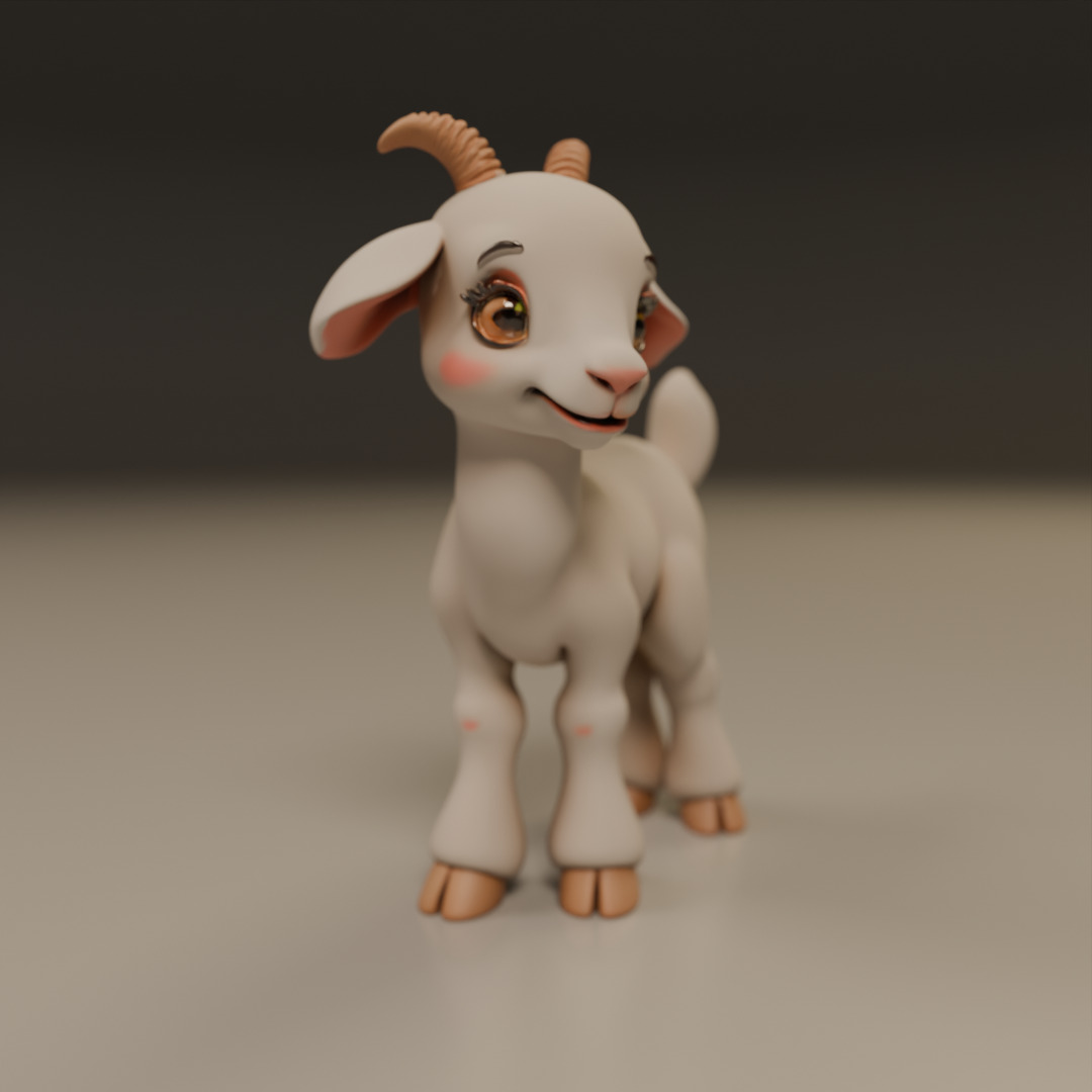 baby goat 3D print model_13