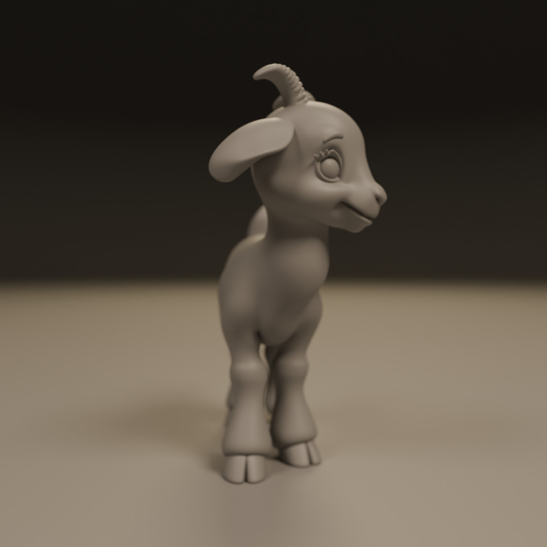 baby goat 3D print model_1