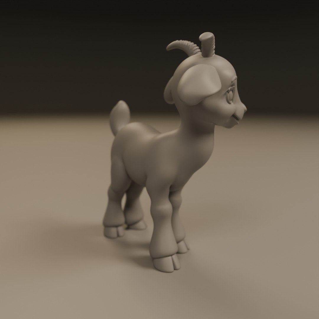 baby goat 3D print model_6