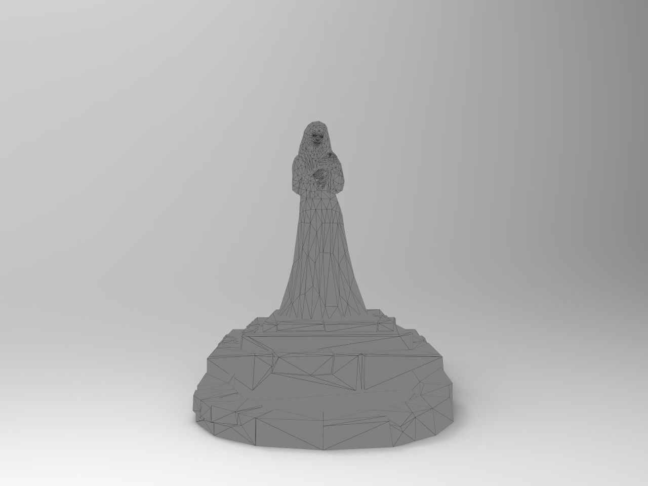 Shrine Lady With Goose Low-poly 3D model_18