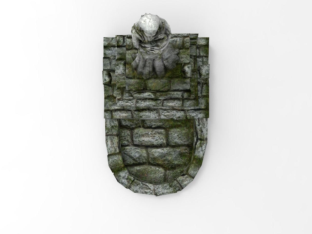 Shrine Lady With Goose Low-poly 3D model_5