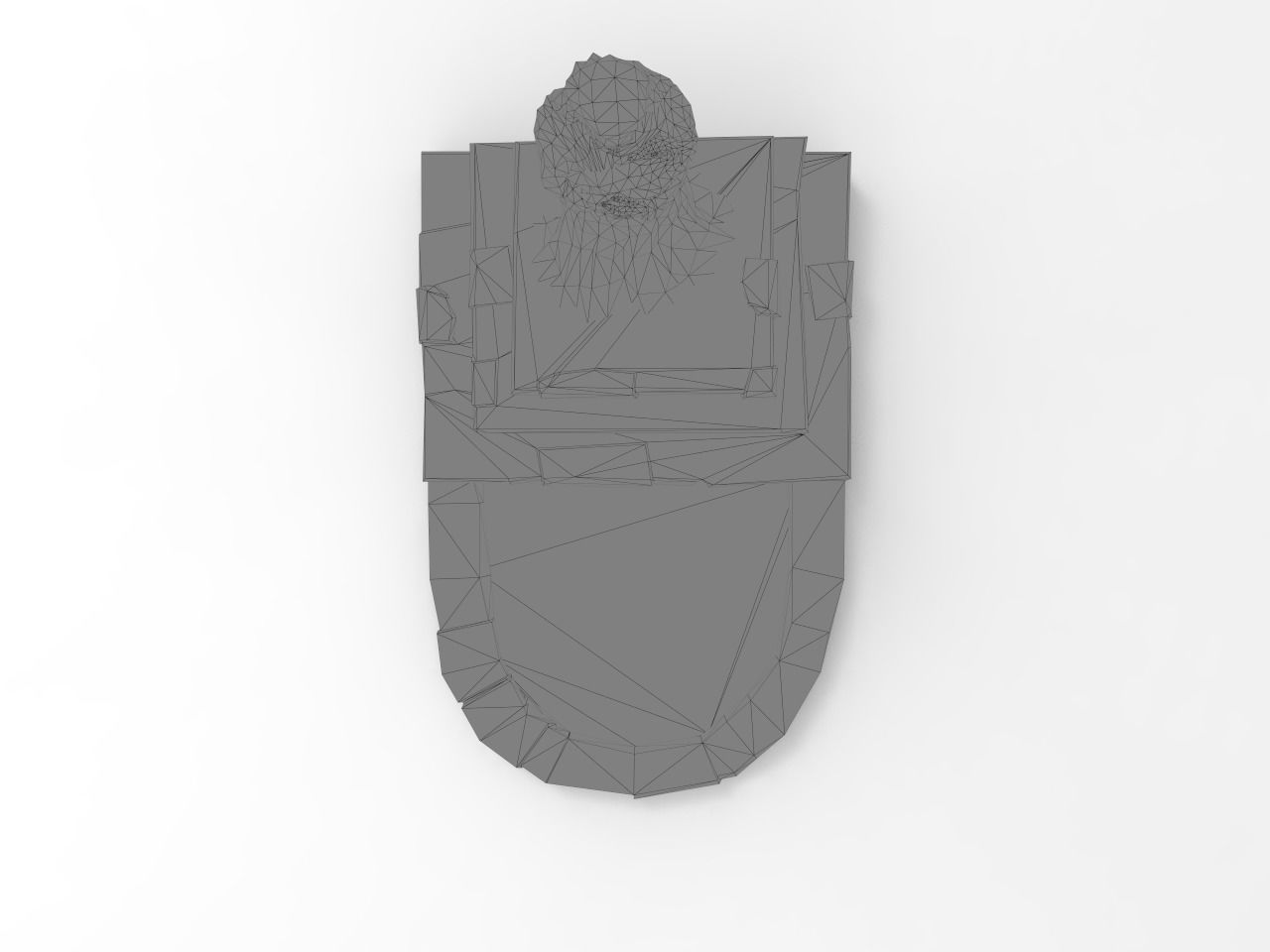 Shrine Lady With Goose Low-poly 3D model_22