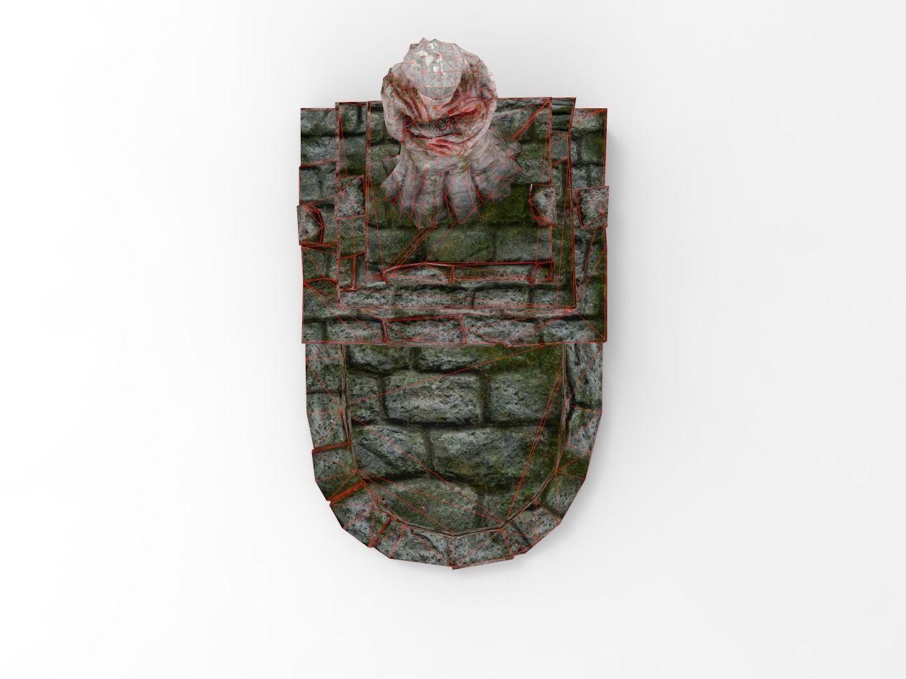 Shrine Lady With Goose Low-poly 3D model_12