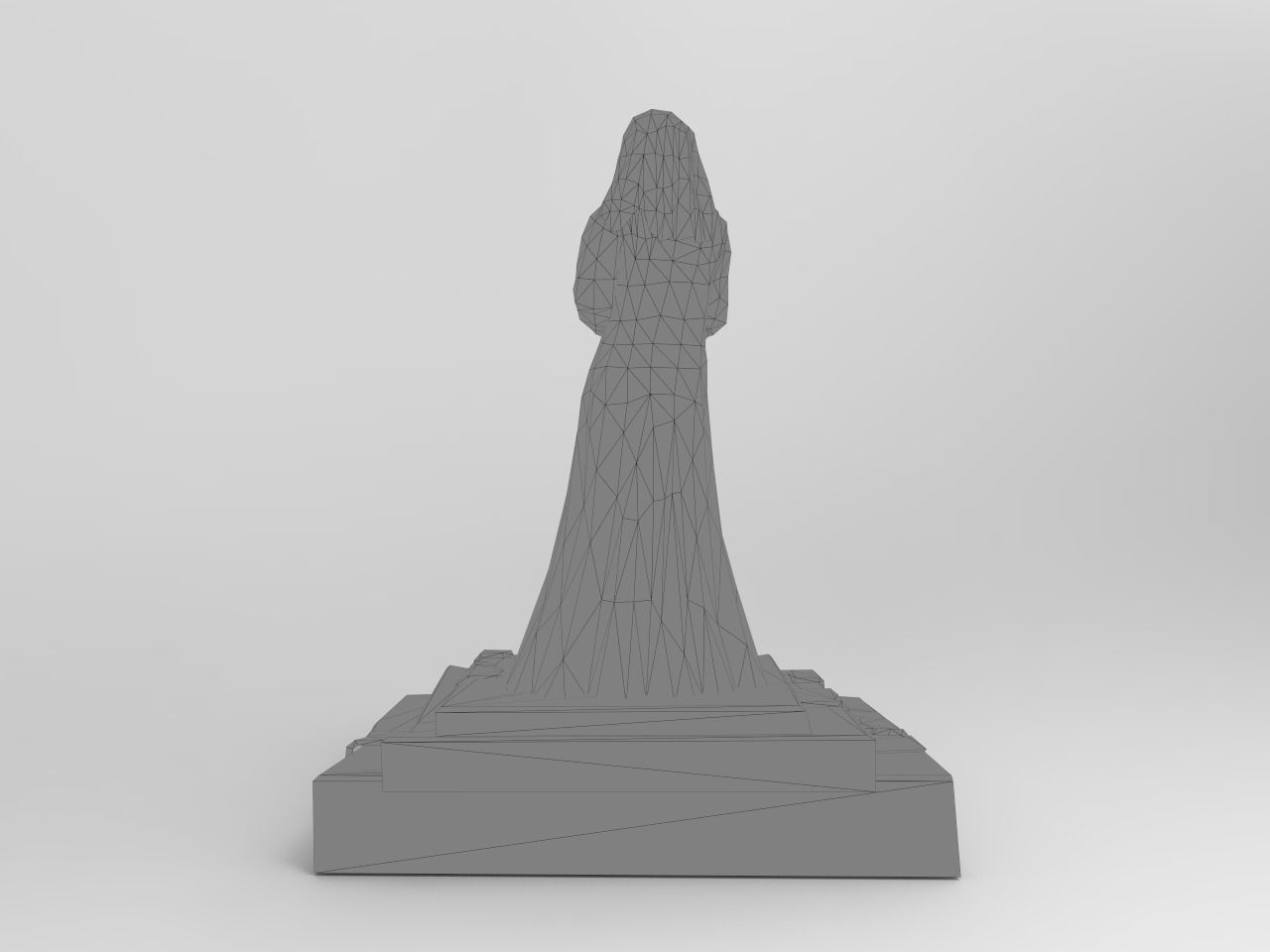 Shrine Lady With Goose Low-poly 3D model_19