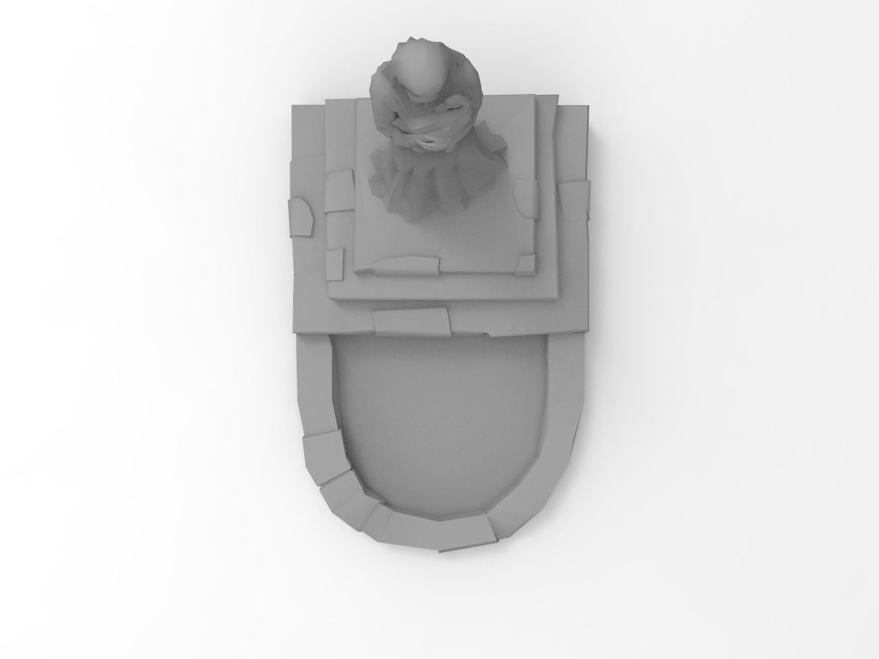 Shrine Lady With Goose Low-poly 3D model_17