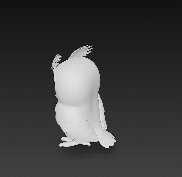 Owl 3D Model Basic - Low Poly Simple  Low-poly 3D model_8