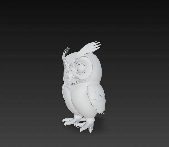 Owl 3D Model Basic - Low Poly Simple  Low-poly 3D model_7