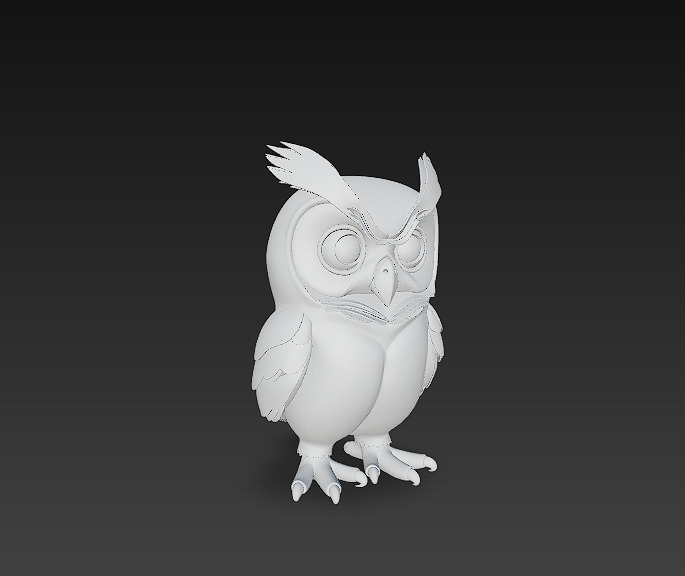 Owl 3D Model Basic - Low Poly Simple  Low-poly 3D model_6