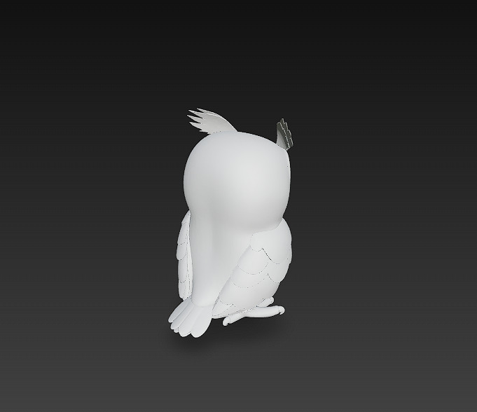 Owl 3D Model Basic - Low Poly Simple  Low-poly 3D model_9