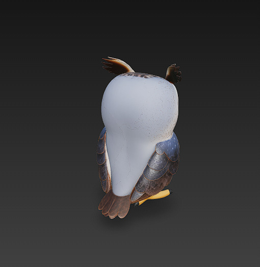 Owl 3D Model Basic - Low Poly Simple  Low-poly 3D model_3