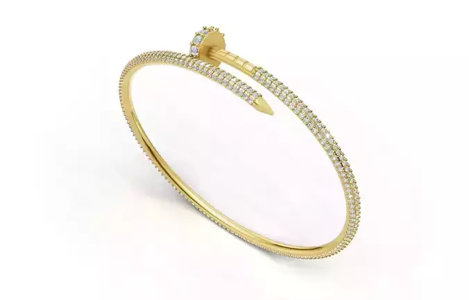 Luxury Nail-Inspired Diamond Bracelet