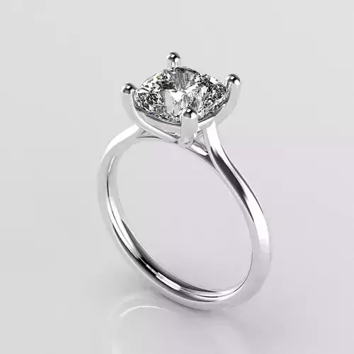 Classic Shoulder Solitaire Ring - Cushion 7-35mm - 200 ct points