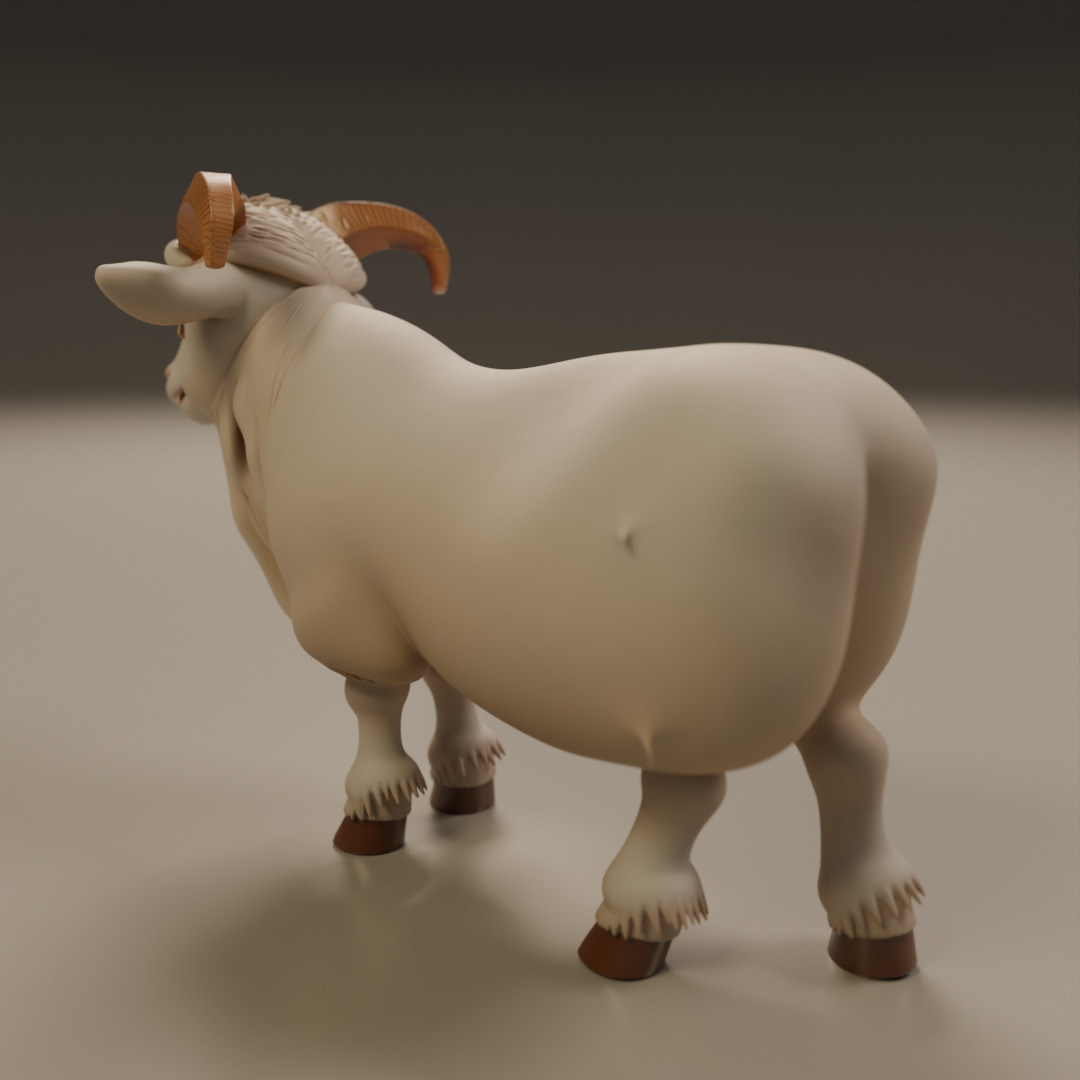 mini goat 3D print model_7