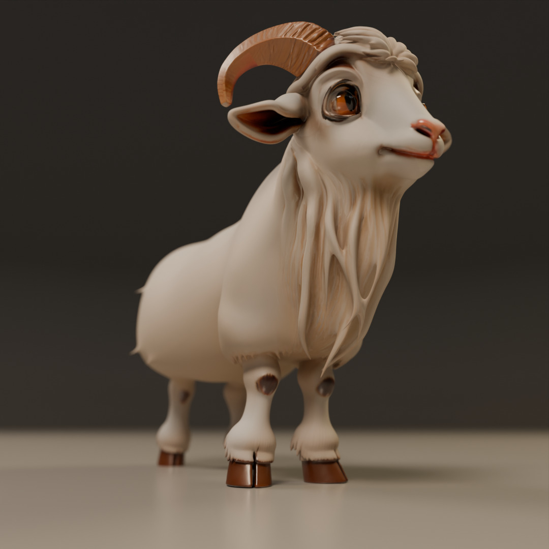 mini goat 3D print model_8