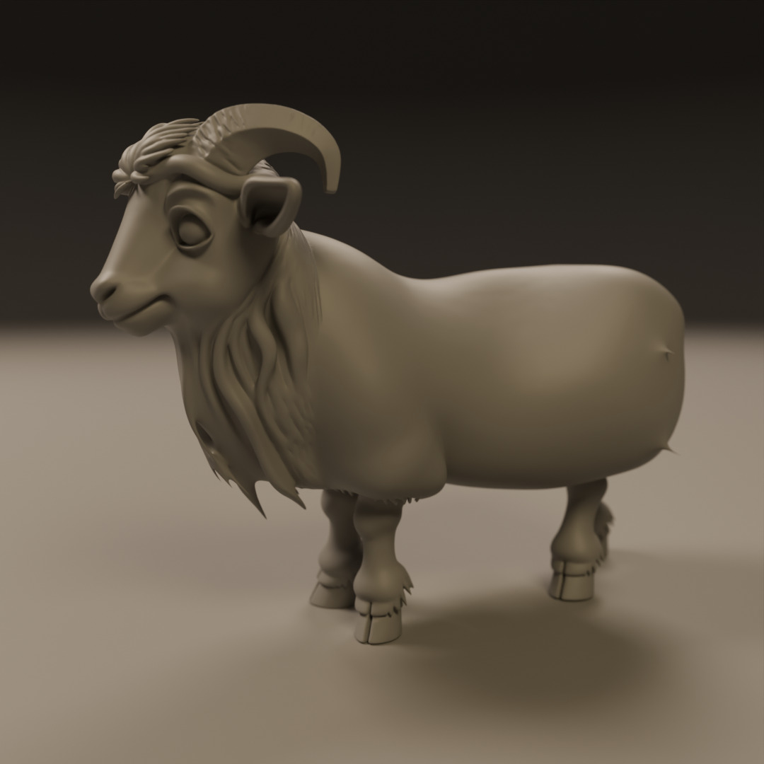 mini goat 3D print model_14