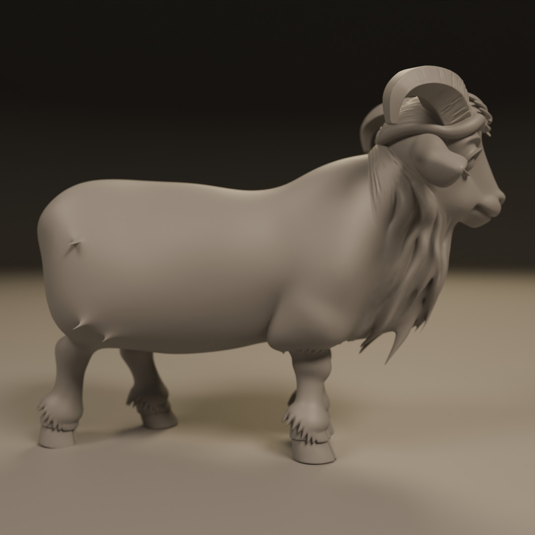 mini goat 3D print model_10