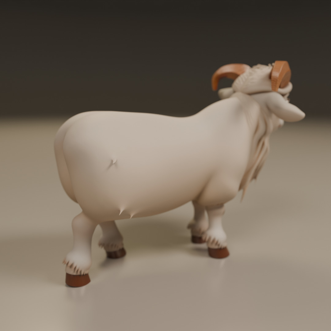 mini goat 3D print model_6