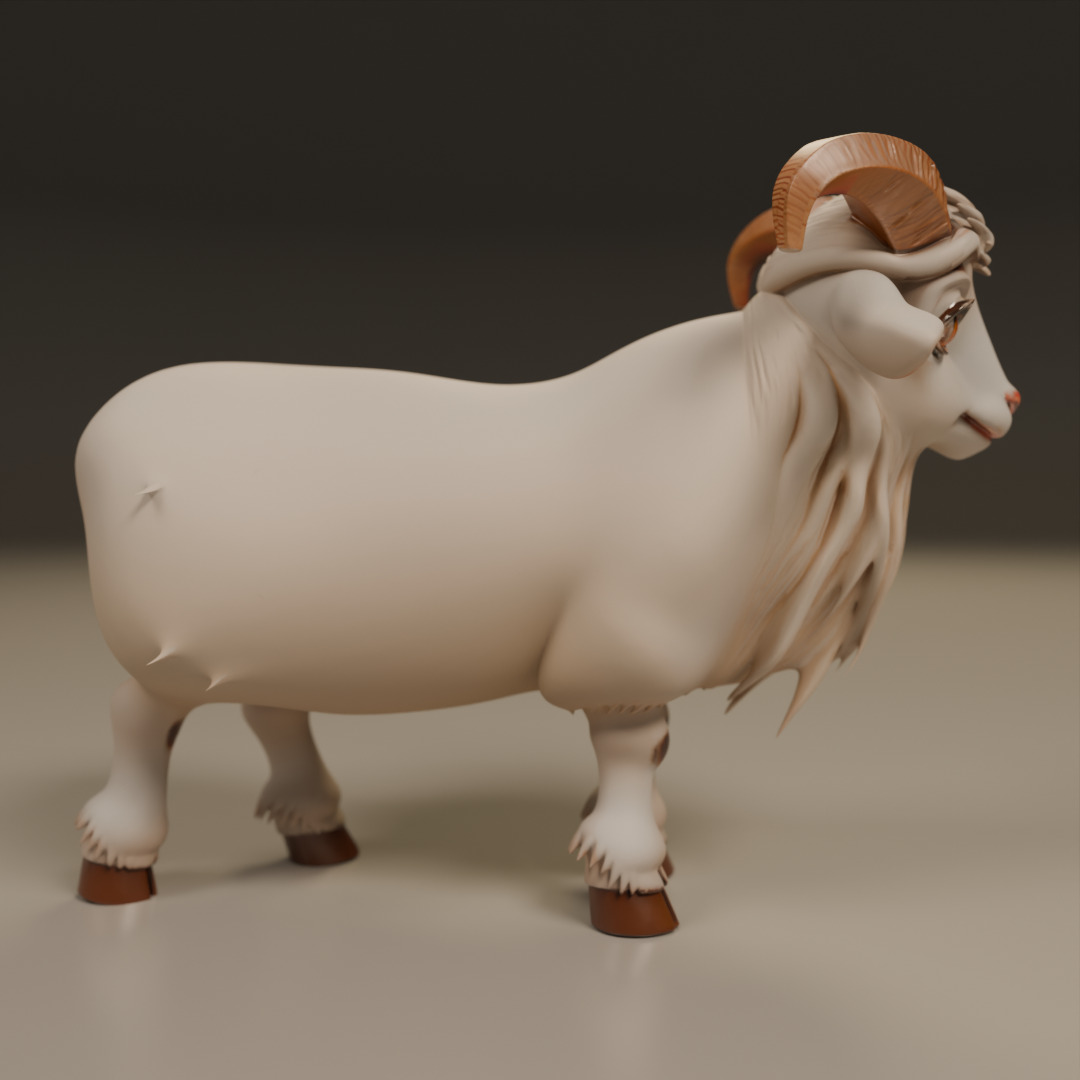 mini goat 3D print model_1